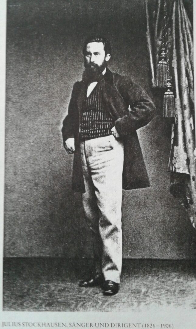 Julius Stockhausen, baritone, who toured with Brahms and premiered some of his lieder.